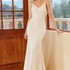 Homrain Mermaid Spaghetti Straps Wedding Dress With Button | Simple Wedding Dresses