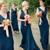 Homrain Mermaid V-Neck Long Bridesmaid Dress | Wedding Guest Dresses