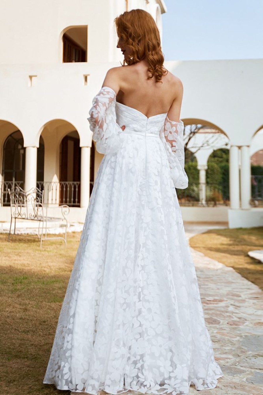 Homrain Organza Off Shoulder Wedding Dress | Lace Wedding Dresses