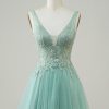 Homrain A Line Cute Homecoming Dress With Appliques | Green Hoco Dresses