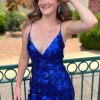 Homrain Sparkly Sequined Tight Short Homecoming Dress | Blue Hoco Dresses