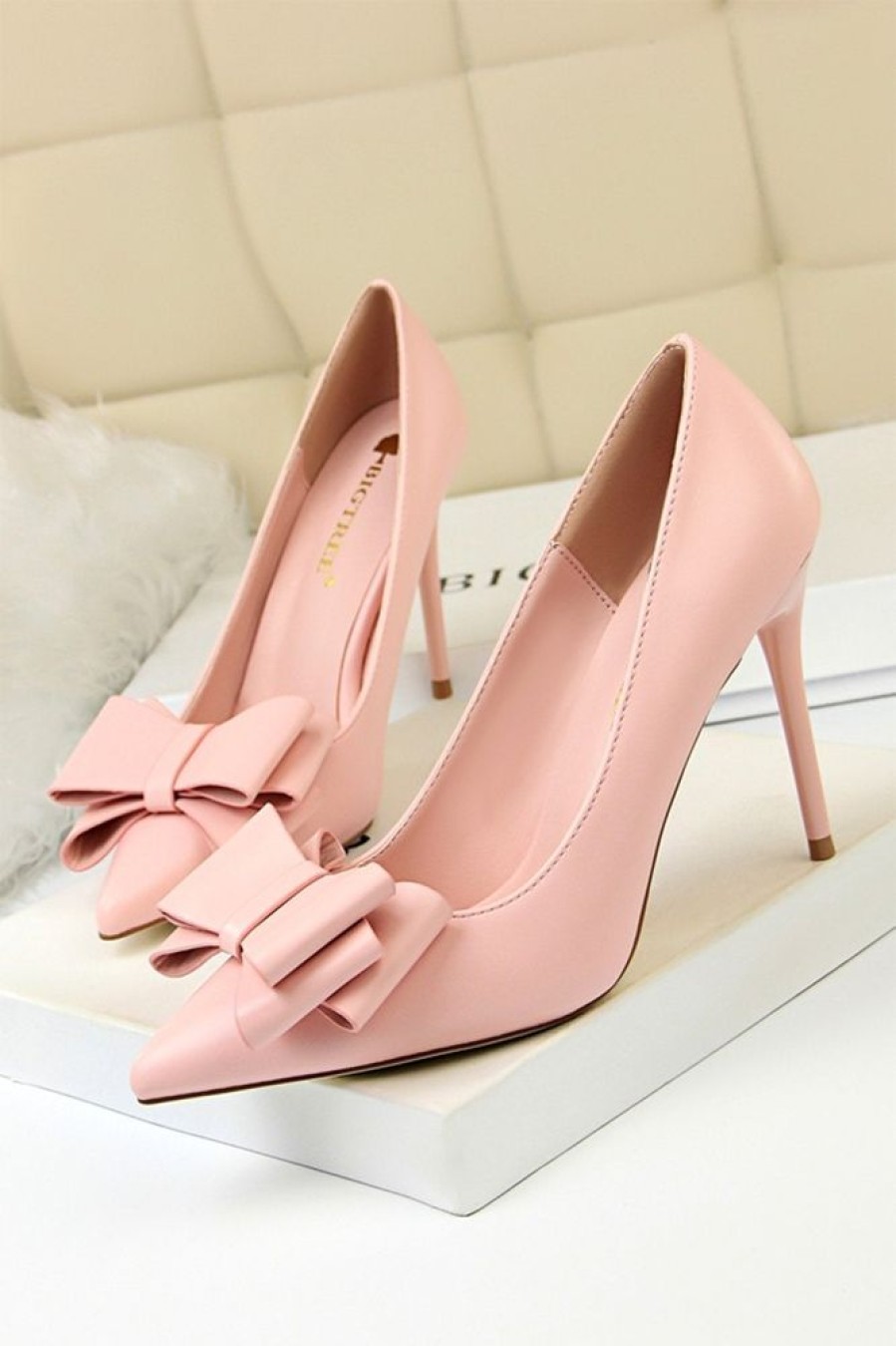 Homrain Stiletto Pointy Heels With Bows | Shoes