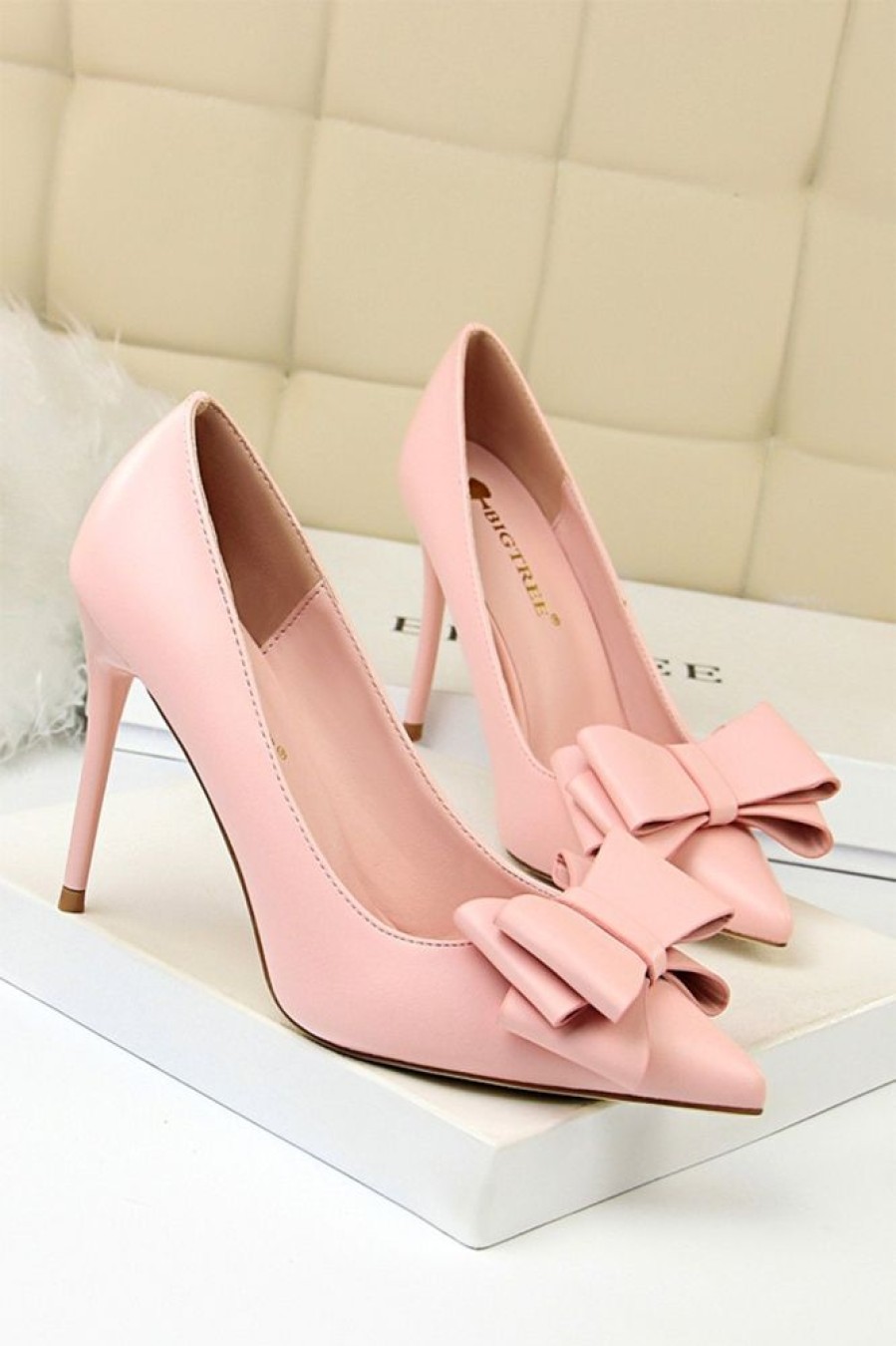 Homrain Stiletto Pointy Heels With Bows | Shoes