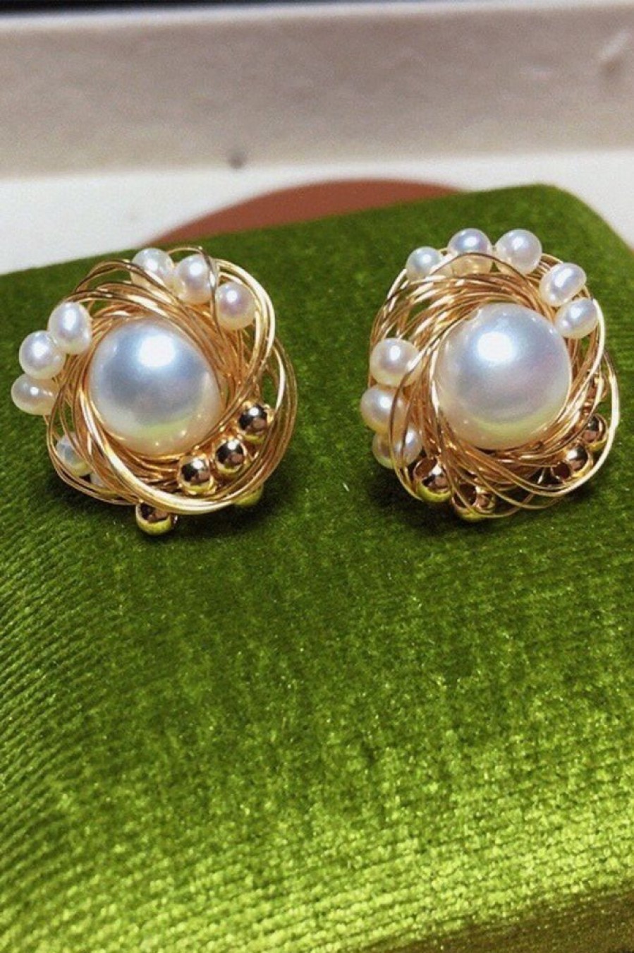 Homrain Natural Pearls Metal Earrings | Earrings