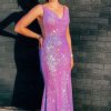 Homrain Mermaid Spaghetti Straps Light Purple Long Prom Dress | Purple Prom Dresses