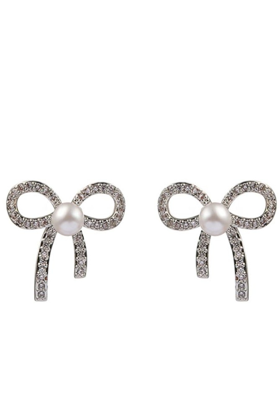 Homrain Beading Bows Pearl Earring | Bridal Accessories