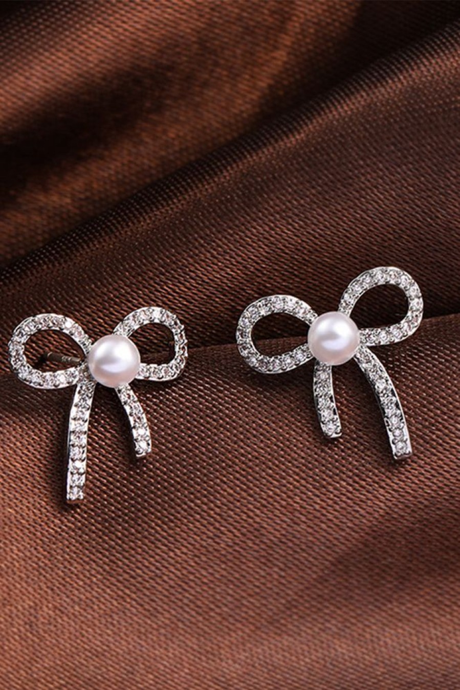 Homrain Beading Bows Pearl Earring | Bridal Accessories