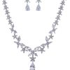 Homrain Butterfly Crystal Drop Earrings Necklace Jewelry Set | Earrings