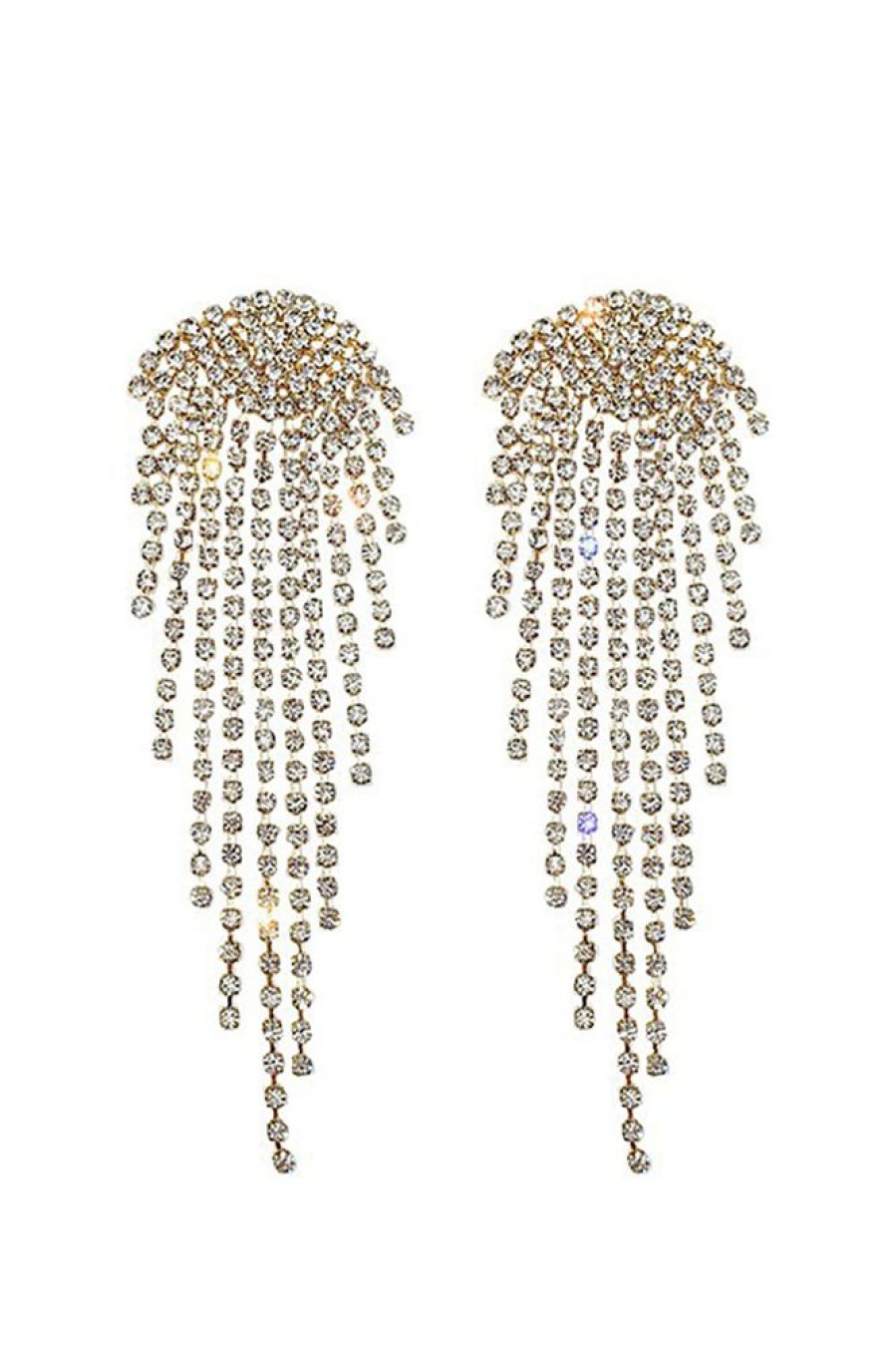 Homrain Gold Rhinestone Drop Earrings | Bridal Accessories