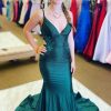 Homrain Green Beading Mermaid Prom Dress With Appliques | Green Prom Dresses