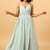 Homrain Mint Green A-Line Ruched Chiffon Bridesmaid Dress | Bridesmaid Dresses 2024