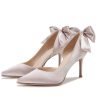 Homrain Satin Pumps Stiletto Heels With Bowknot | Shoes