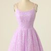 Homrain Light Purple Sequined A-Line Homeoming Dress | Purple Hoco Dresses