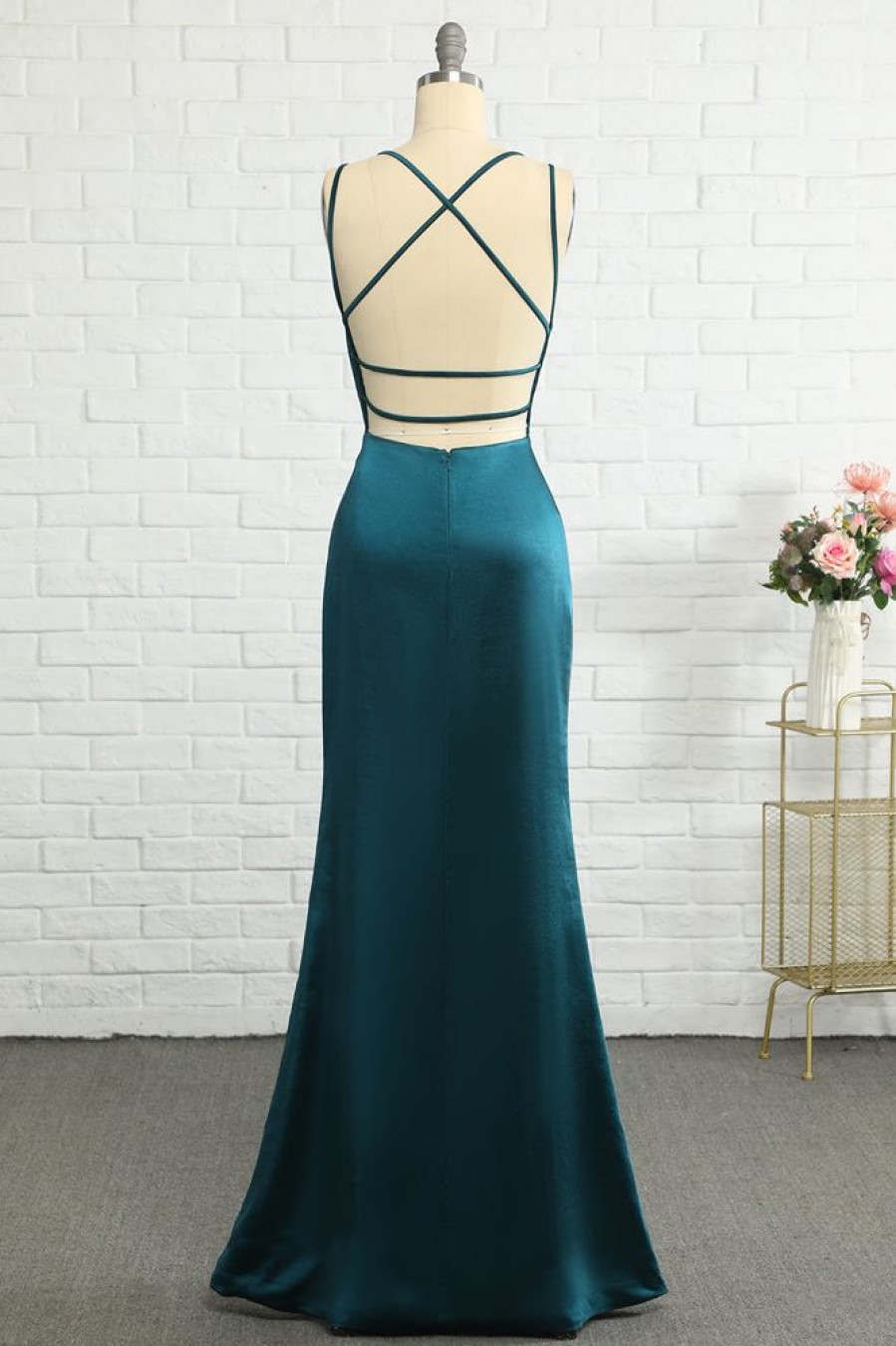 Homrain Mermaid Backless Long Prom Dress | Wedding Guest Dresses