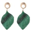 Homrain Leaves Alloy Rhinestones Geometric Earrings | Earrings