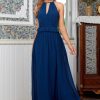 Homrain Blue Chiffon Boho Bridesmaid Dress | Wedding Guest Dresses