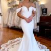 Homrain Boho Mermaid Off The Shoulder Long Wedding Dress With Lace | Mermaid Wedding Dresses