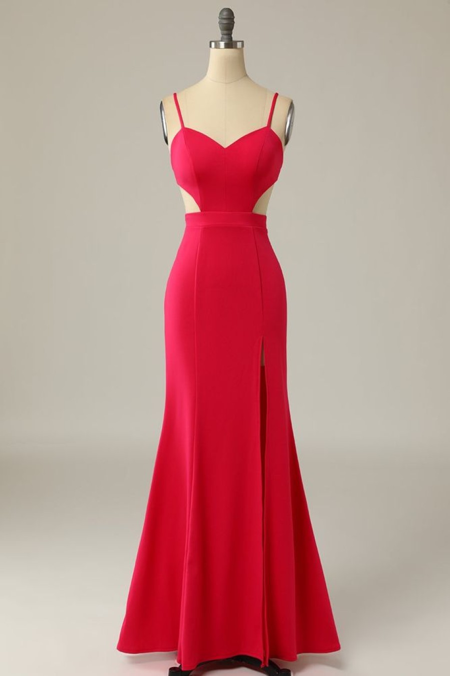 Homrain Sheath Long Prom Dress With Slit | Hot Pink Prom Dresses