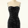 Homrain Sequins Bodycon Cocktail Dress | Black Hoco Dresses