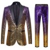 Homrain Ombre Sequins Men'S 2 Piece Slim Fit Notched Lapel Homecoming Suits | Men'S Suits & Tuxedos