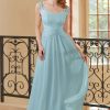 Homrain A Line Sweetheart Long Lace Dress | Blue Prom Dresses