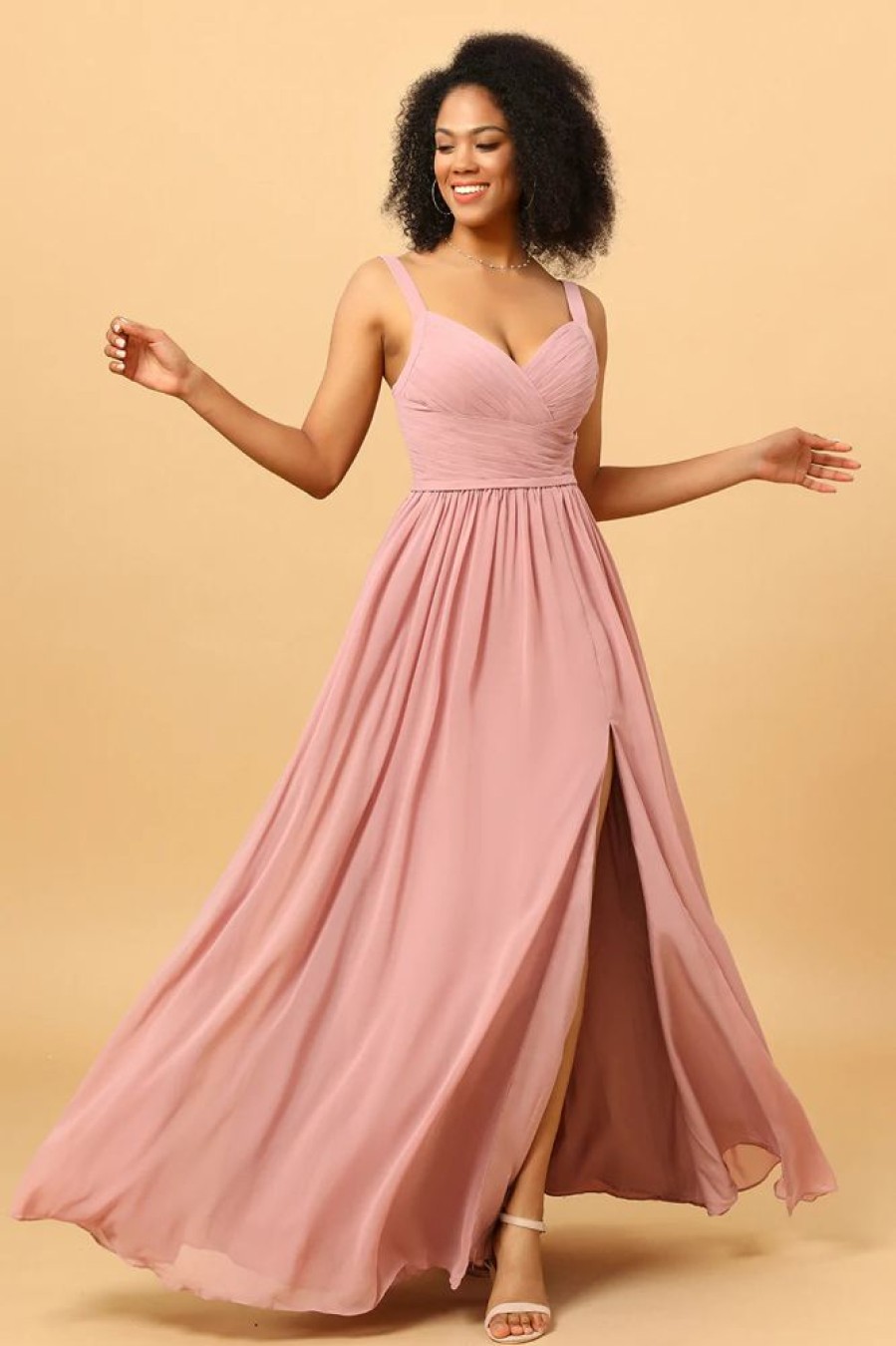 Homrain A Line Long Bridesmaid Dress With Split Front | Bridesmaid Dresses 2024