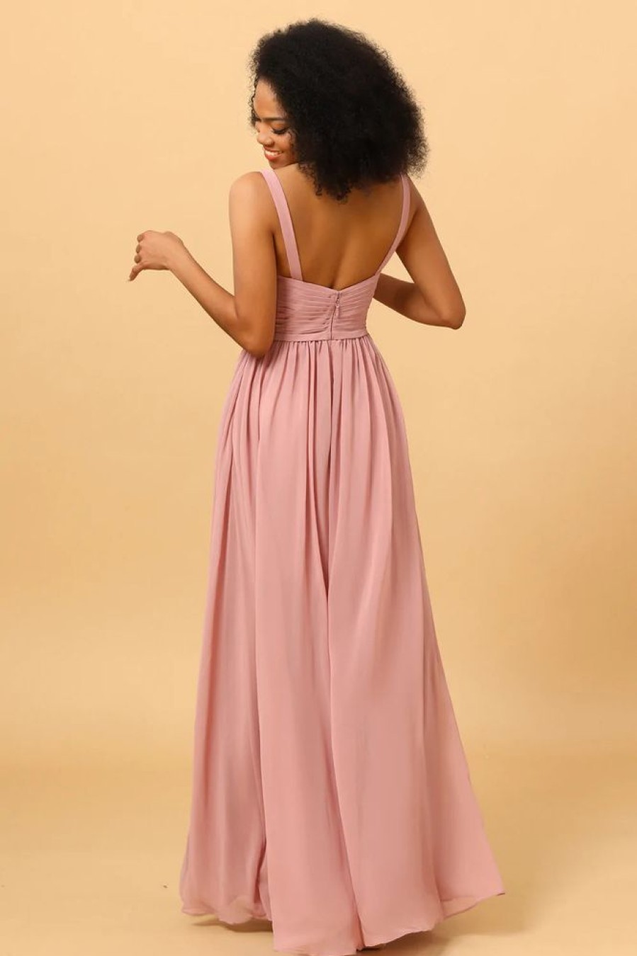 Homrain A Line Long Bridesmaid Dress With Split Front | Bridesmaid Dresses 2024