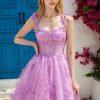 Homrain A Line Corset Homecoming Dress With 3D Butterflies | Purple Hoco Dresses