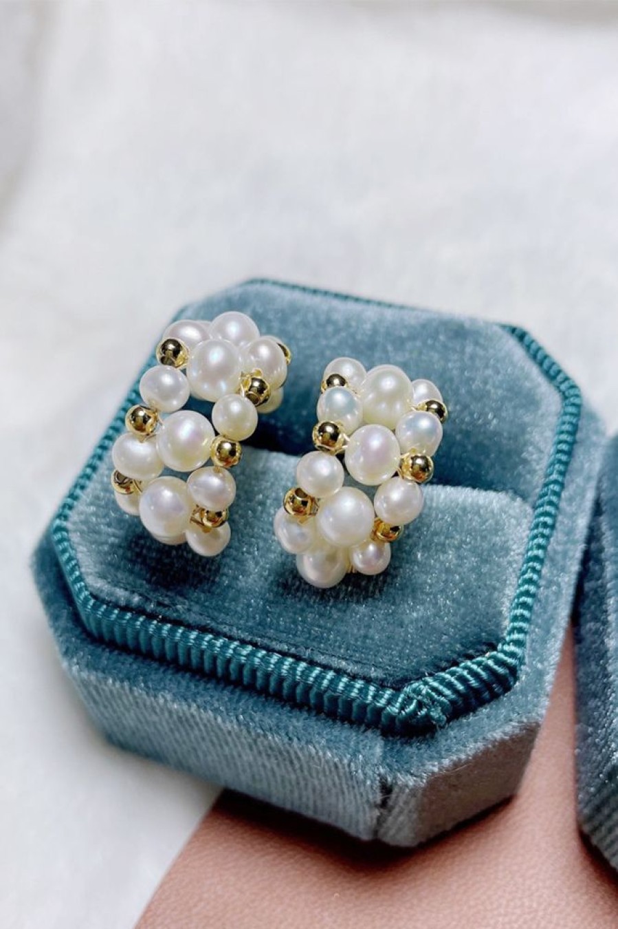 Homrain Vintage Pearl Hoop Earrings | Bridal Accessories