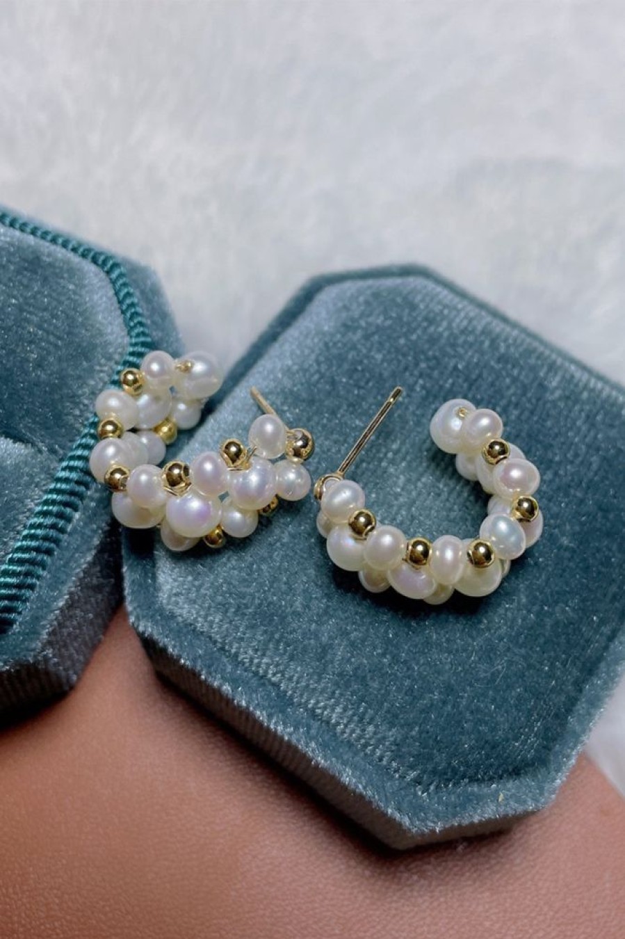 Homrain Vintage Pearl Hoop Earrings | Bridal Accessories