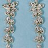 Homrain Vintage Simple Rhinestone Gold Leaf Earrings | Bridal Accessories