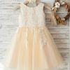 Homrain Jewel Flower Girl Dress With Lace | Flower Girl Dresses