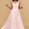 Homrain A Line Spaghetti Straps Chiffon Long Bridesmaid Dress | Bridesmaid Dress Under 100