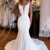 Homrain Simple Mermaid Backless Boho Wedding Dress | Simple Wedding Dresses