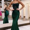 Homrain Sparkly Beaded Long Prom Dress With Appliques | Green Prom Dresses