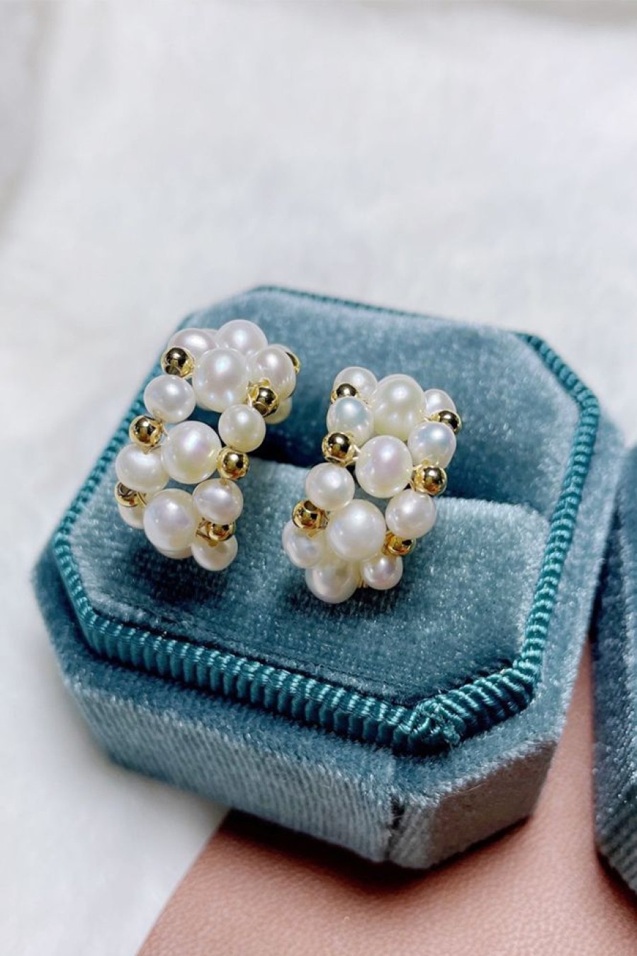 Homrain Vintage Pearl Hoop Earrings | Earrings