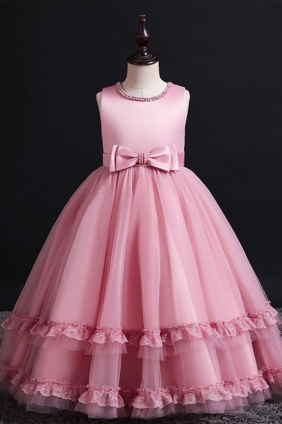 Homrain A Line Flower Girl Dress With Lace Ruffles | Flower Girl Dresses