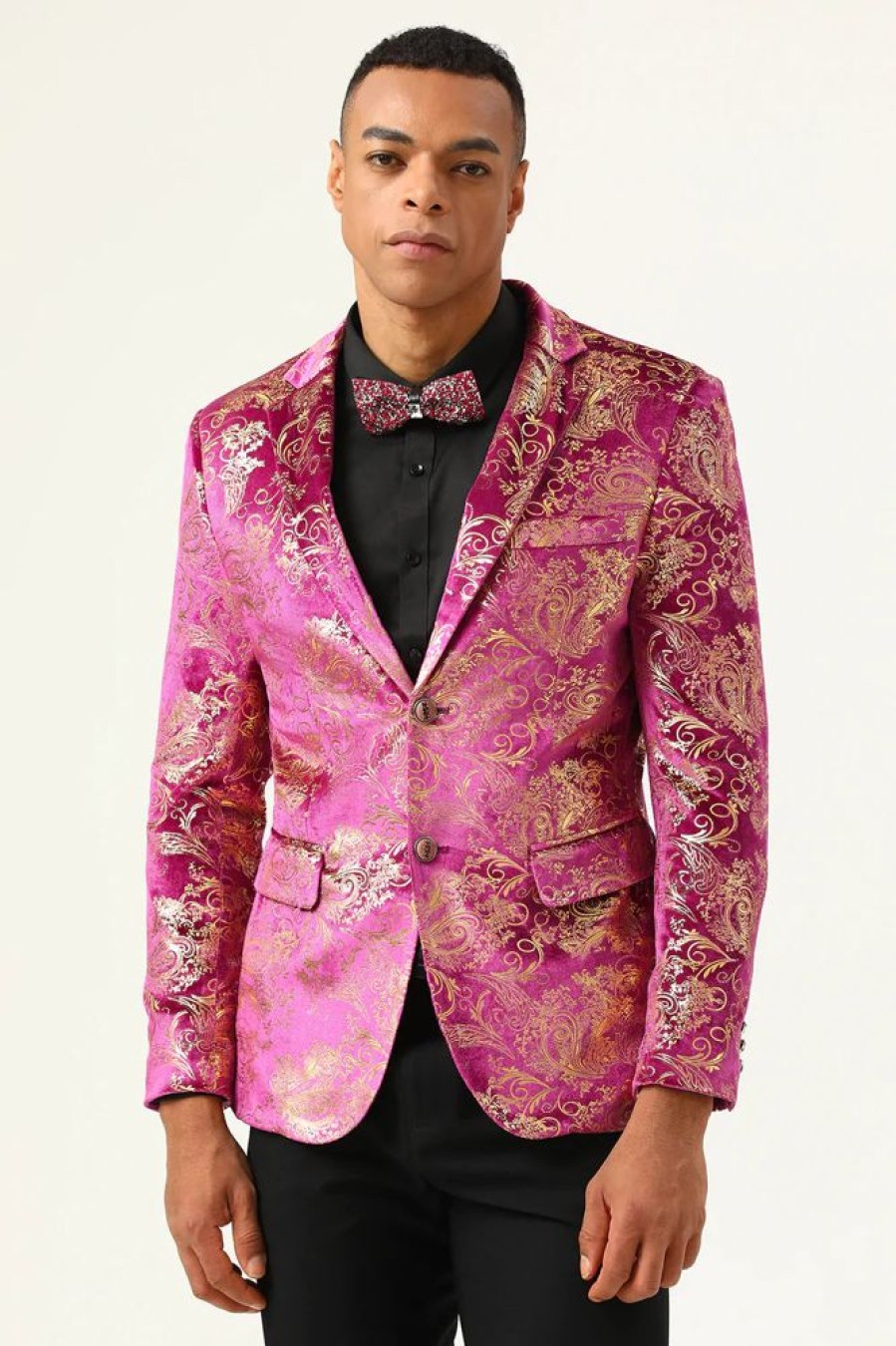 Homrain Notched Lapel Jacquard Men'S Prom Blazer | Men Blazers