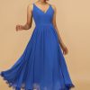 Homrain V-Neck Chiffon Bridesmaid Dress | Bridesmaid Dress Under 100