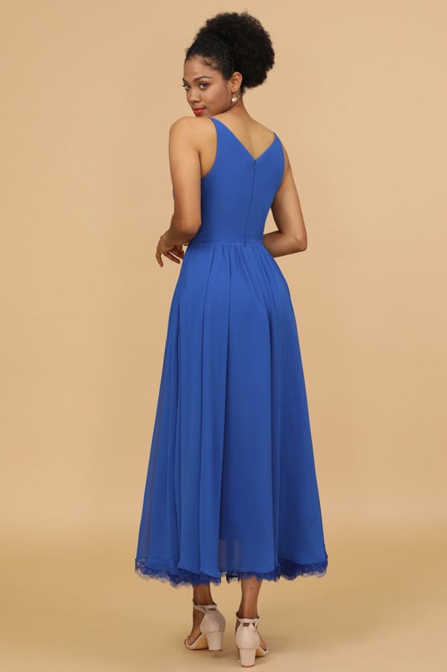 Homrain V-Neck Chiffon Bridesmaid Dress | Bridesmaid Dress Under 100