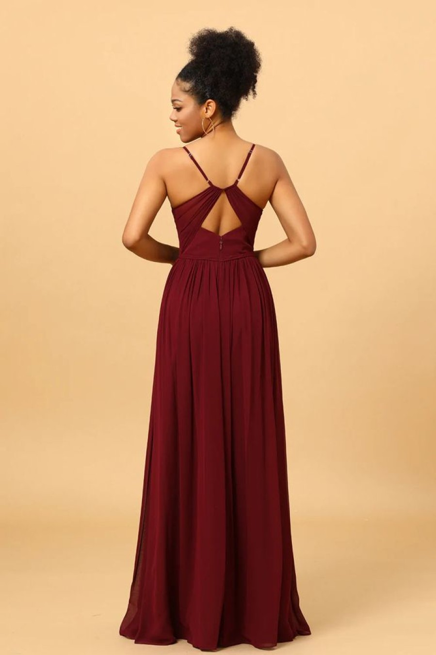 Homrain A-Line Chiffon Bridesmaid Dress With Slit | Bridesmaid Dresses