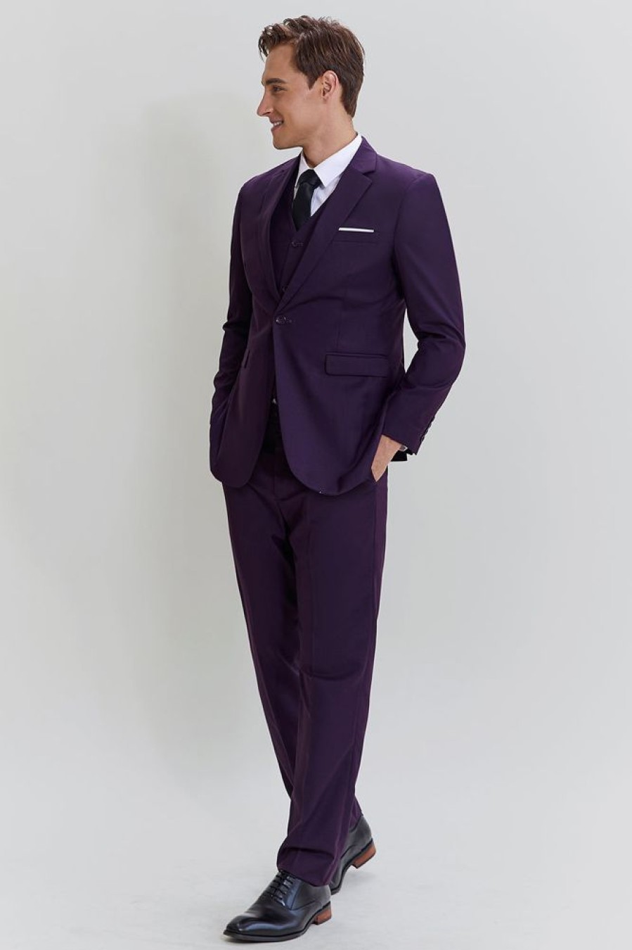 Homrain Notched Lapel 3 Piece Homecoming & Prom Suits | Wedding Suits