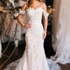 Homrain Cold Shoulder Long Train Mermaid Wedding Dress With Appliques | Mermaid Wedding Dresses