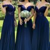 Homrain A-Line Corset Long Chiffon Bridesmaid Dress With Lace | Bridesmaid Dresses