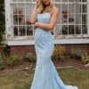 Homrain Spaghetti Straps Backless Prom Dress | Blue Prom Dresses