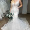 Homrain Deep V-Neck Mermaid Long Wedding Dress With Lace | Lace Wedding Dresses