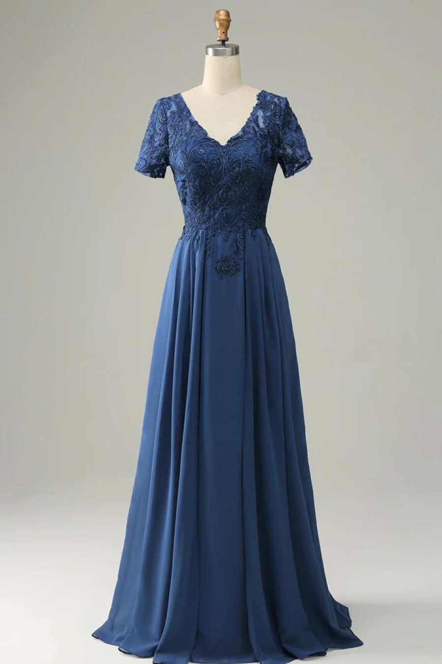 Homrain Blue A Line Mother Of Bride Dress With Appliques | Mother Of The Bride Dresses