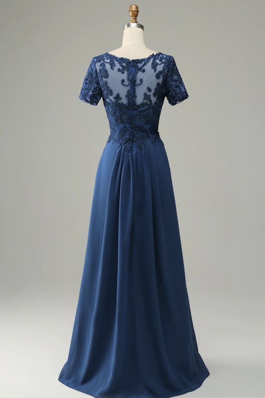 Homrain Blue A Line Mother Of Bride Dress With Appliques | Mother Of The Bride Dresses