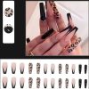 Homrain Sparkly 24 Pcs Press On Nails Leopard Long False Nail | Nails