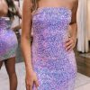 Homrain Sparkly Sequined Tight Short Homecoming Dress | Purple Hoco Dresses